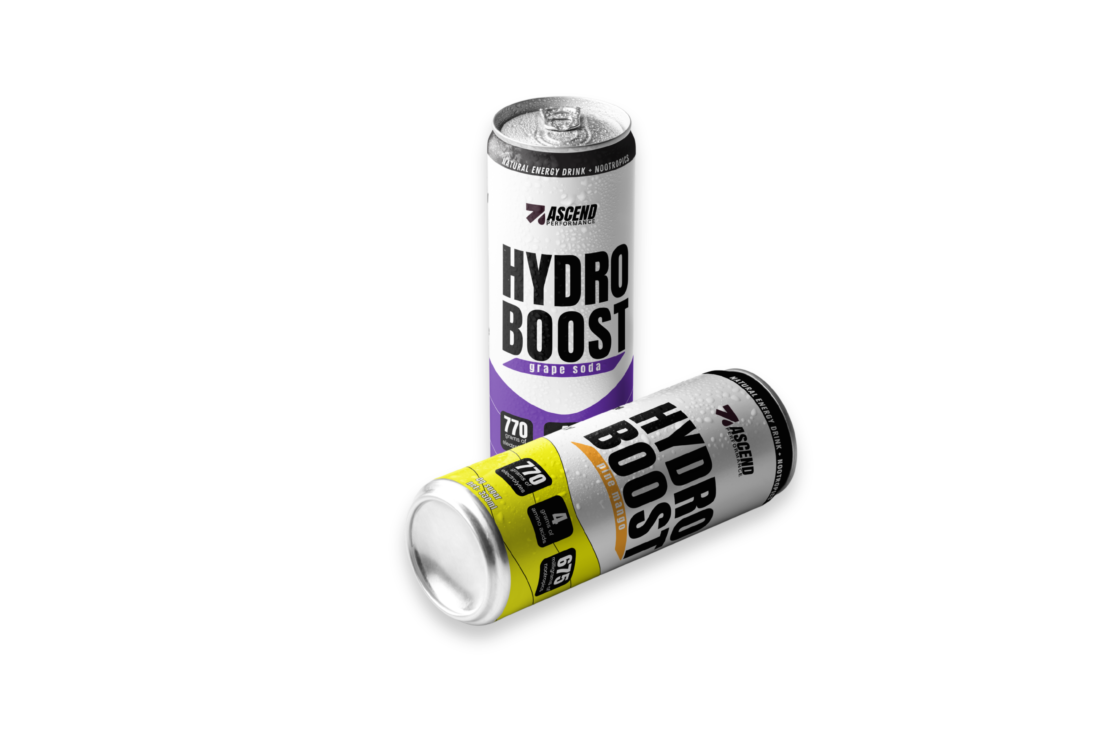 Ascend x Turf Games Hydroboost collaboration cans
